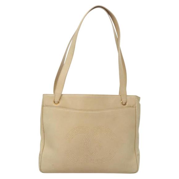 Chanel Coco Mark Beige Leather shoulder - Picture 1 of 10